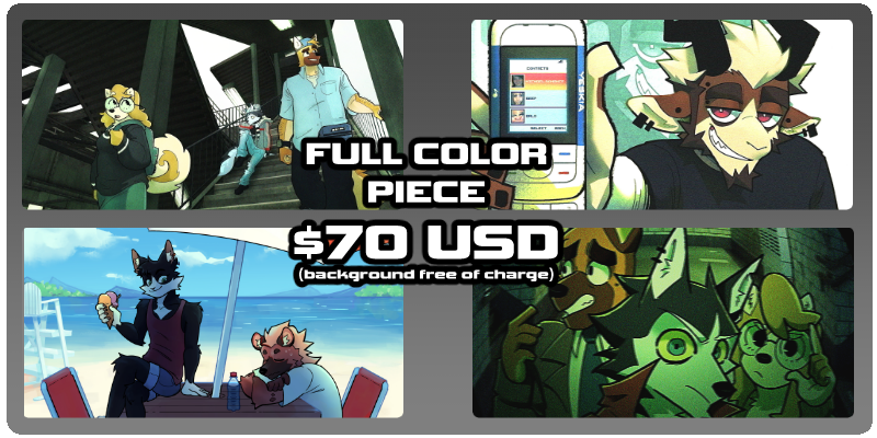 Full color piece: $70 USD