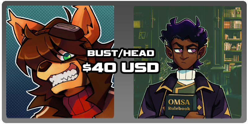 Bust/Head: $40 USD